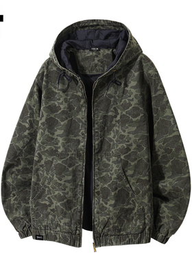 it :5cm/FIVECM美式迷彩潮流连帽外套男2025秋冬复古宽松工装夹克