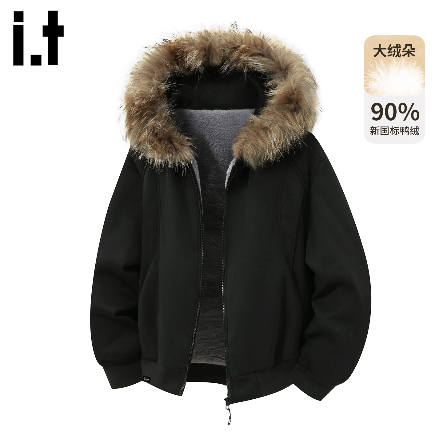 it5cm/FIVECM大毛领连帽羽绒服