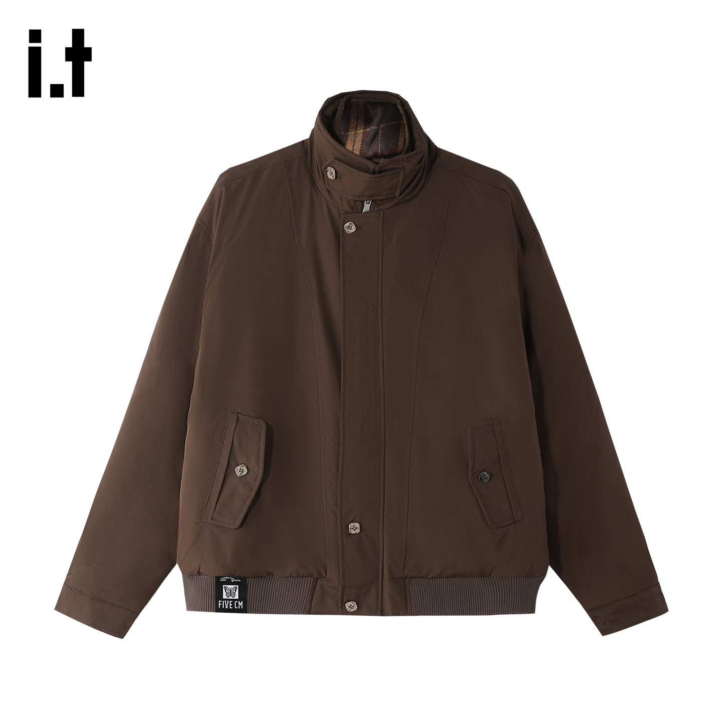 it5cm/FIVECM棕色立领夹棉棉服