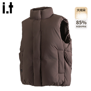 it :5cm/FIVECM复古立领羽绒马甲男女冬季羽绒服内胆鸭绒坎肩马夹