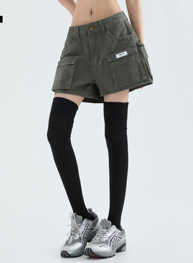 it :5cm/FIVECM军绿色短款牛仔裤女2025新款夏季超火高级感短裤潮
