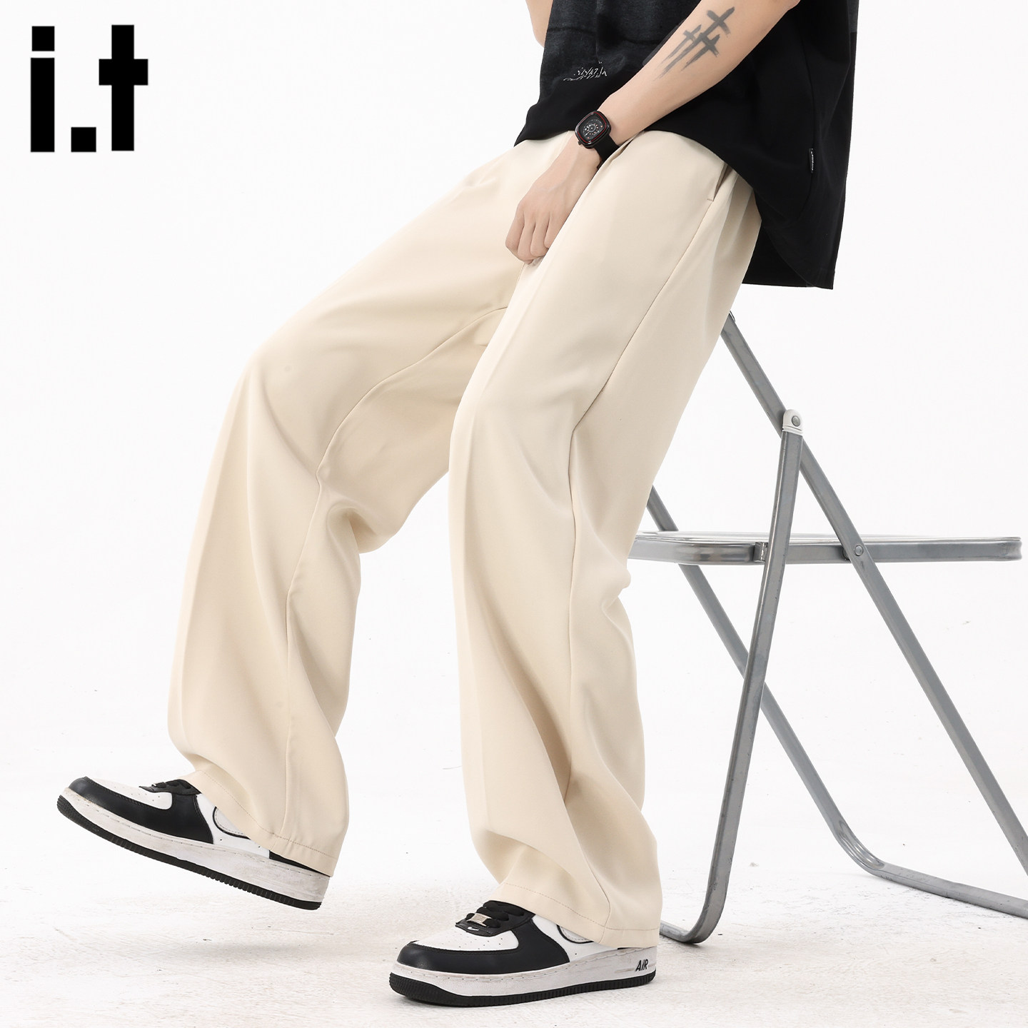 it :5cm/FIVECM垂感简约西裤男士春夏高级感直筒阔腿西装休闲裤子