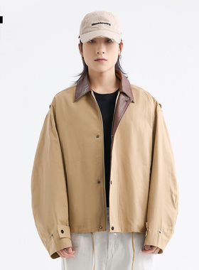 it :5cm/FIVECM长袖翻领夹克外套男士2025新款秋复古休闲宽松上衣