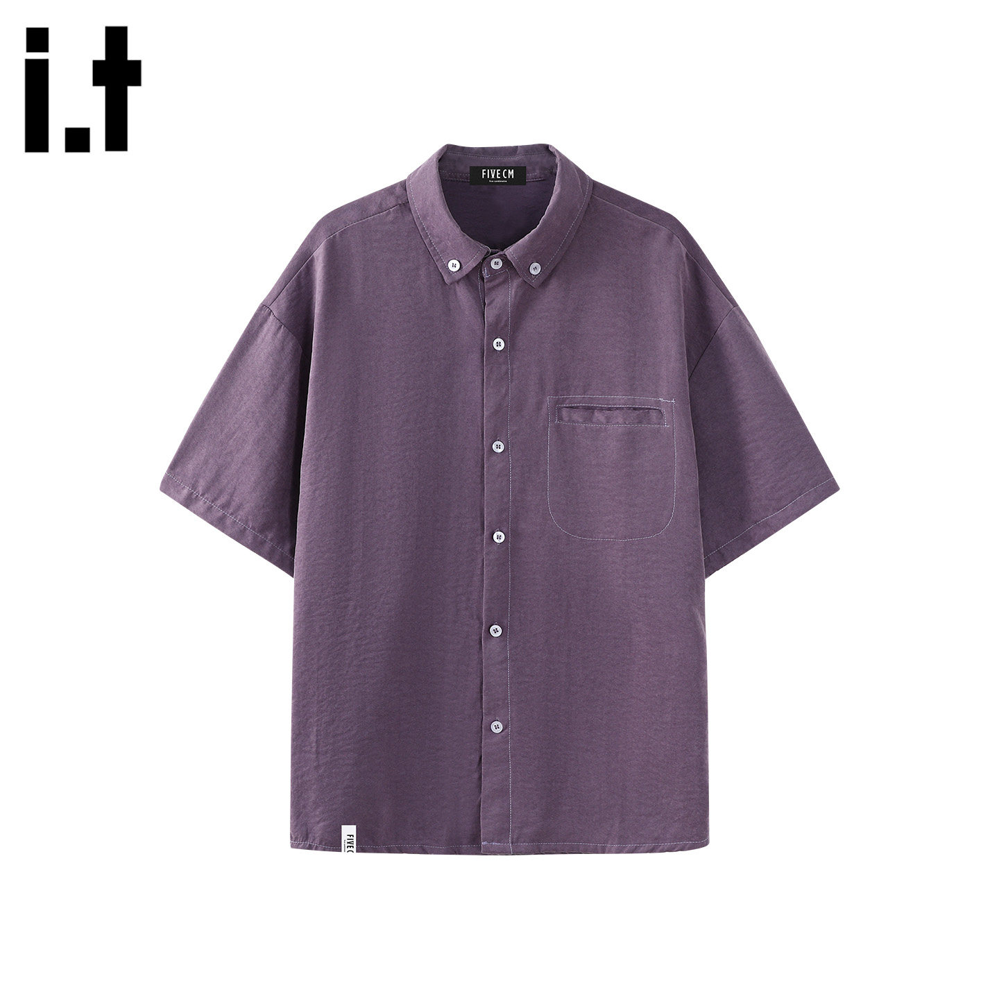 it FIVECM美式时尚短袖衬衫男款2026新款夏季短款高级感上衣