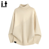 5cm FIVECM高领休闲毛衣男款 冬季 潮流纯色百搭宽松打底针织衫