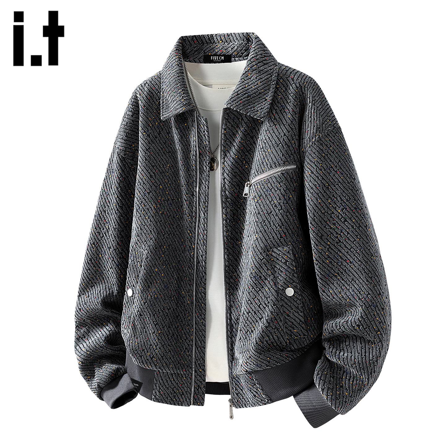 常规青年宽松型收口袖防风翻领it