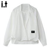 2025春秋宽松百搭休闲上衣 男士 5cm FIVECM白色设计感v领衬衫