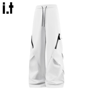 it :5cm/FIVECM白色软壳冲锋裤户外宽松工装裤男女冬加绒宽松长裤