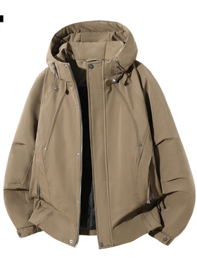 it :5cm/FIVECM潮牌复古连帽工装夹克男2025新款潮流时尚防风外套
