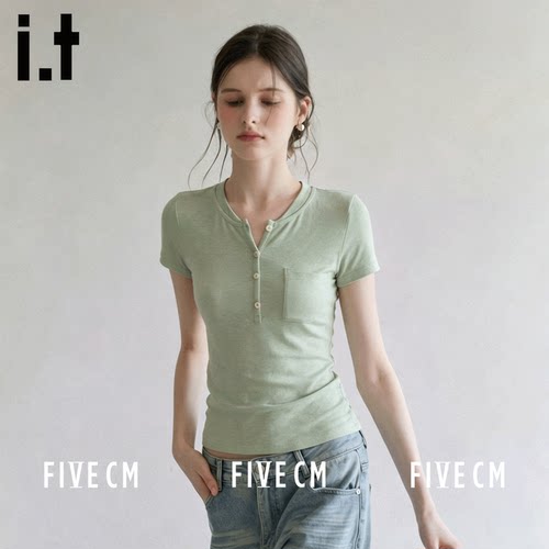 itFIVECM韩系修身短袖上衣女