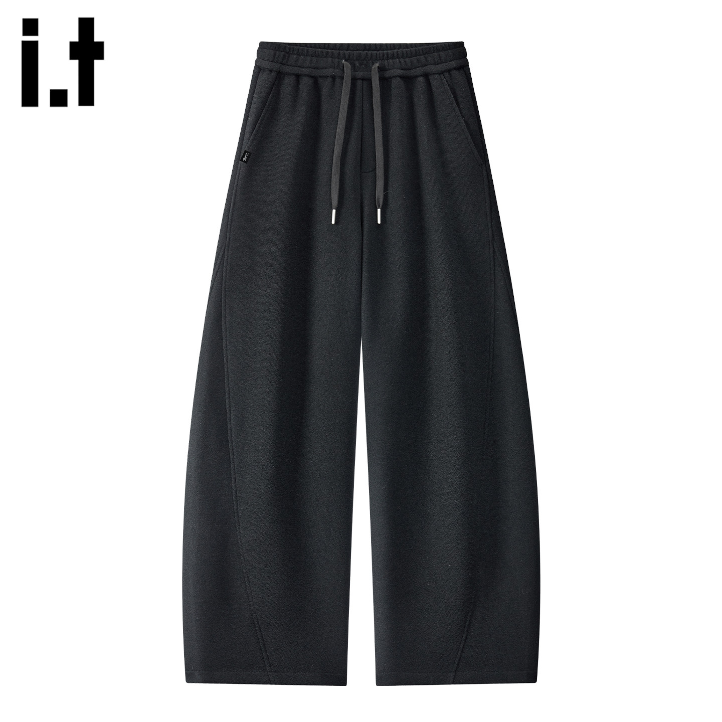 it :5cm/FIVECM黑色cleanfit宽松弯刀卫裤男款2025秋冬垂感休闲裤