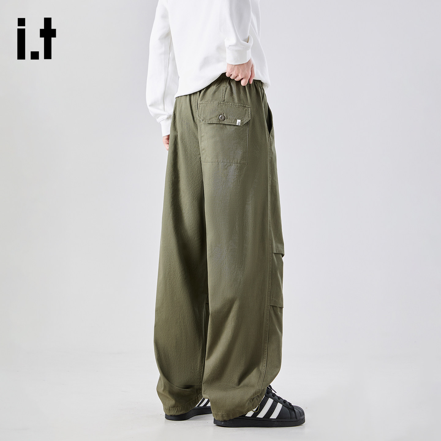 it :5cm/FIVECM拼接伞兵工装裤男春季新款日系宽松阔腿直筒休闲裤,男装,休闲裤,淘宝优惠券,粉丝福利购,淘宝优惠卷