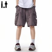 5cm 潮牌中裤 FIVECM复古重磅做旧工装 男女运动五分卫裤 夏 短裤