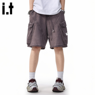 5cm 潮牌中裤 FIVECM复古重磅做旧工装 男女运动五分卫裤 夏 短裤