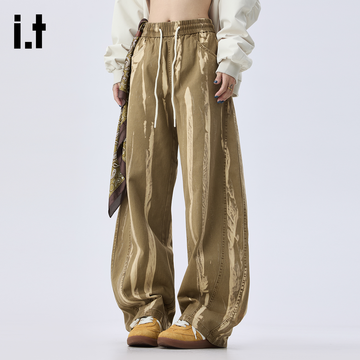 it :5cm/FIVECM宽松阔腿美式高街休闲裤秋冬直筒男女同款街头潮牌