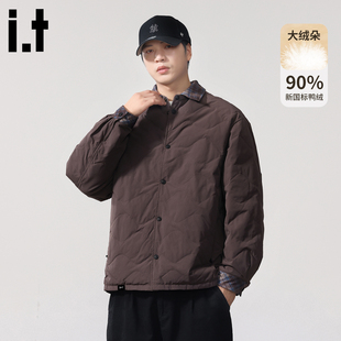 it :5cm/FIVECM轻薄衬衫式羽绒服男款2025冬季保暖抗寒90鸭绒外套