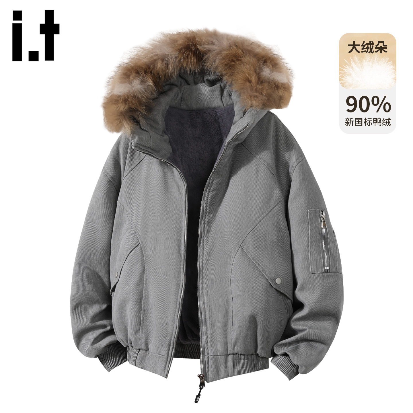 it5cm/FIVECM大毛领连帽羽绒服