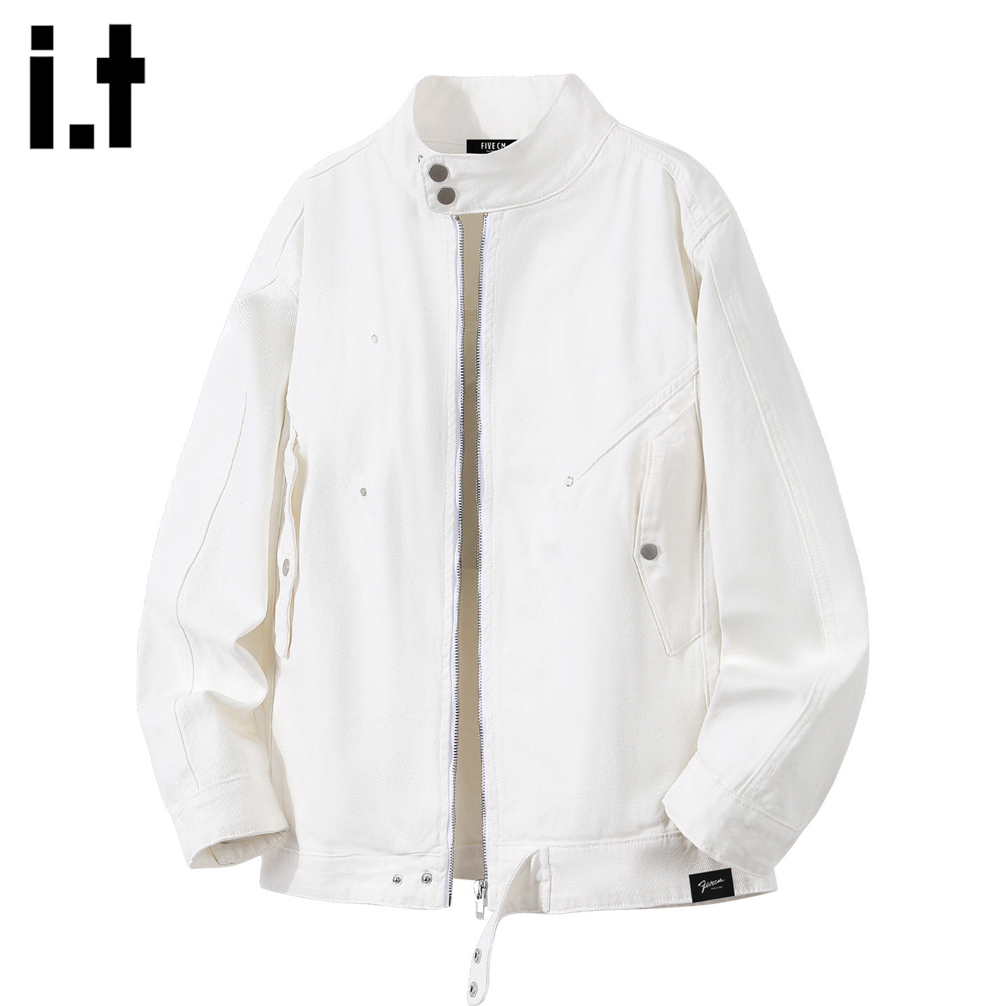 it :5cm/FIVECM时尚设计感立领夹克男2025秋冬季白色休闲外套工装