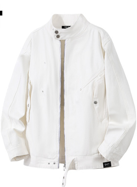 it :5cm/FIVECM时尚设计感立领夹克男2025秋冬季白色休闲外套工装