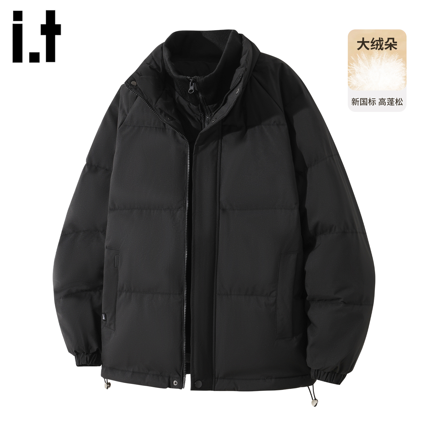 it :5cm/FIVECM黑色立领羽绒服男款2025冬季加厚防寒白鸭绒外套潮