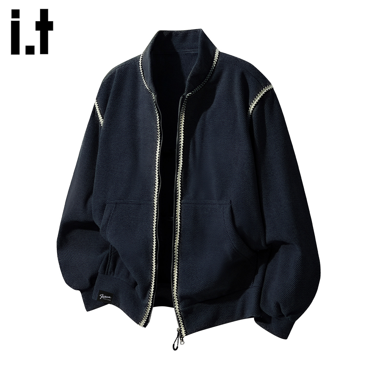 it :5cm/FIVECM时尚棒球领外套男款秋冬季宽松设计感休闲夹克上衣