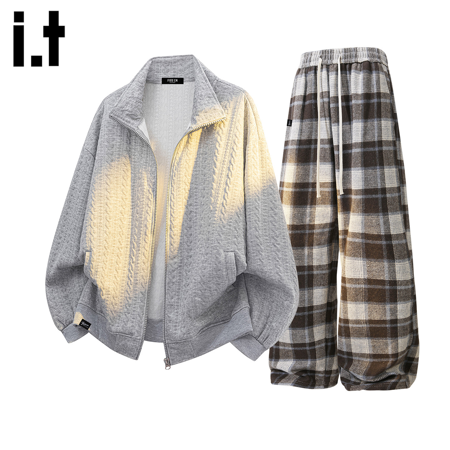 it :5cm/FIVECM运动服套装男款2026新款春季休闲针织衫长裤一整套