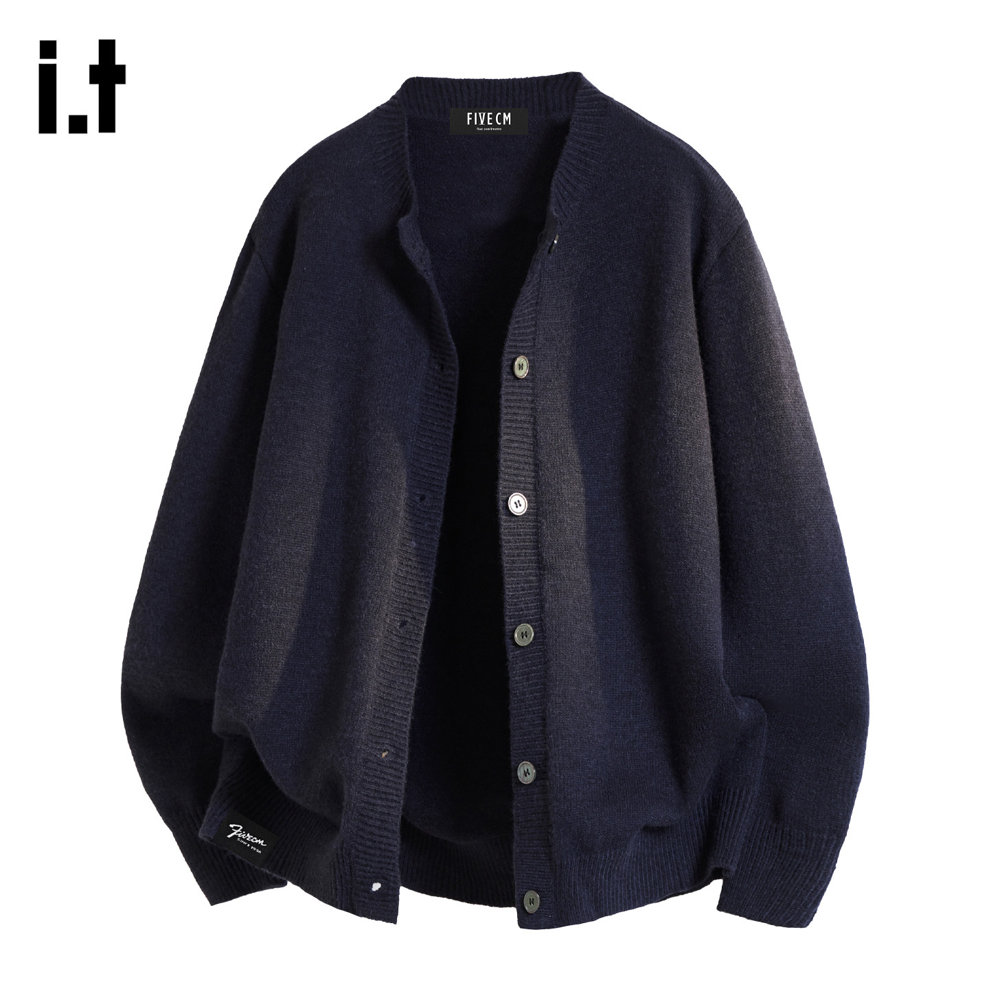 it :5cm/FIVECM针织衫开衫男款宽松毛衣春季韩版男装外穿夹克外套