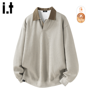 2025秋冬季 FIVECM复古翻领卫衣男款 加绒百搭休闲宽松上衣 5cm