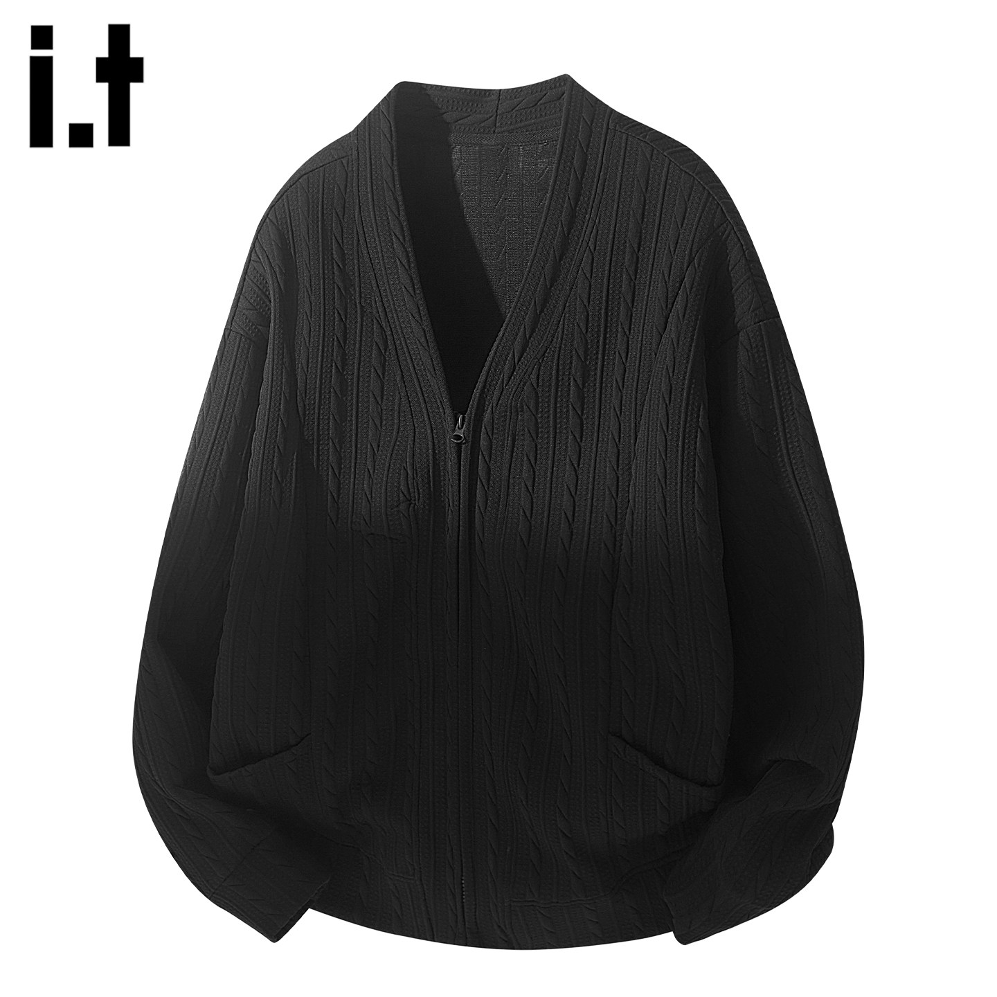 it :5cm/FIVECM肌理感提花开衫卫衣男2026春季慵懒风宽松休闲外套