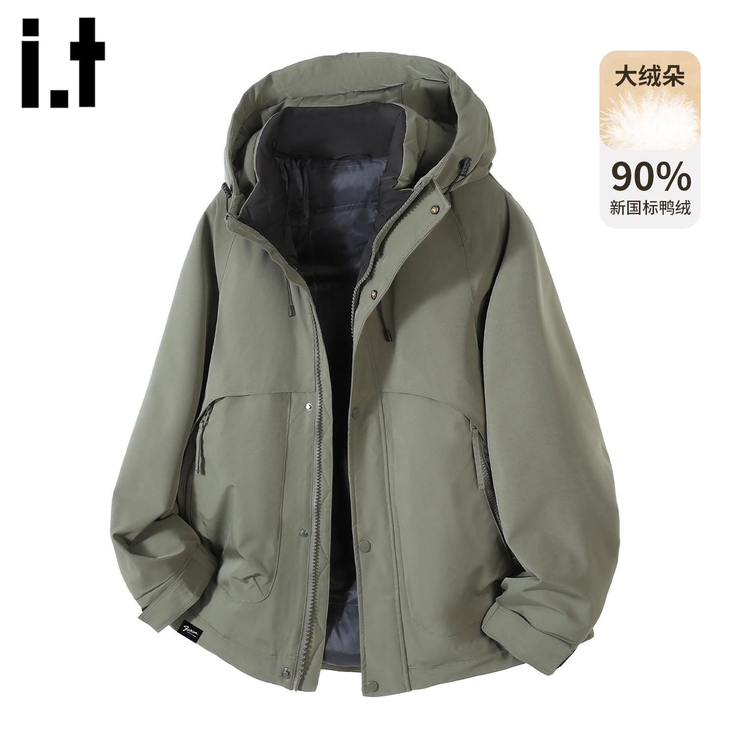 时尚连帽羽绒服外套设计感