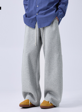 it :5cm/FIVECM灰色抽绳时尚休闲卫裤男款2025新款秋宽松阔腿长裤