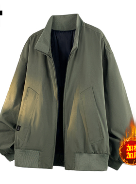 it :5cm/FIVECM绿色棒球服领棉服男士2025冬季加厚保暖宽松棉衣潮