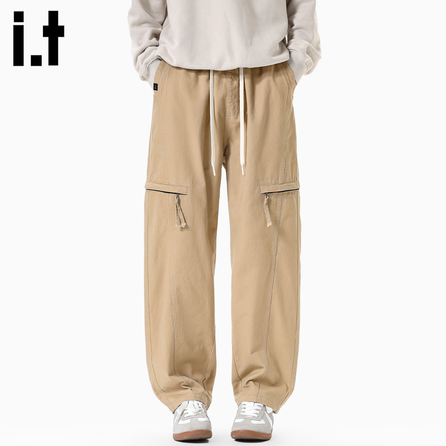 it :5cm/FIVECM慵懒风男2026春夏新款休闲宽松直筒垂感阔腿长裤