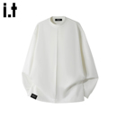 5cm 秋冬打底衫 FIVECM白色圆领长袖 2025新款 t恤 德绒卫衣男款