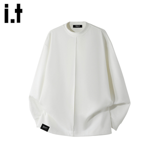 5cm 秋冬打底衫 FIVECM白色圆领长袖 2025新款 t恤 德绒卫衣男款