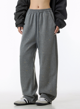 it :5cm/FIVECM美式星星印花宽松卫裤男女2025秋冬运动阔腿裤长裤