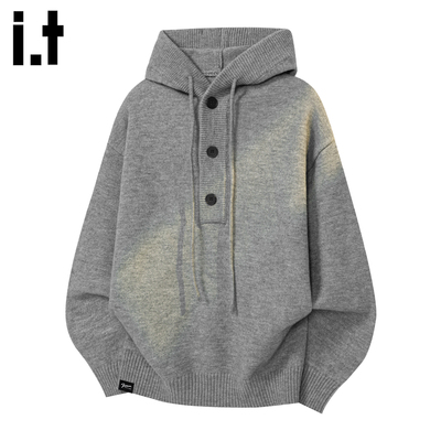 it5cm/FIVECM灰色三粒扣针织衫