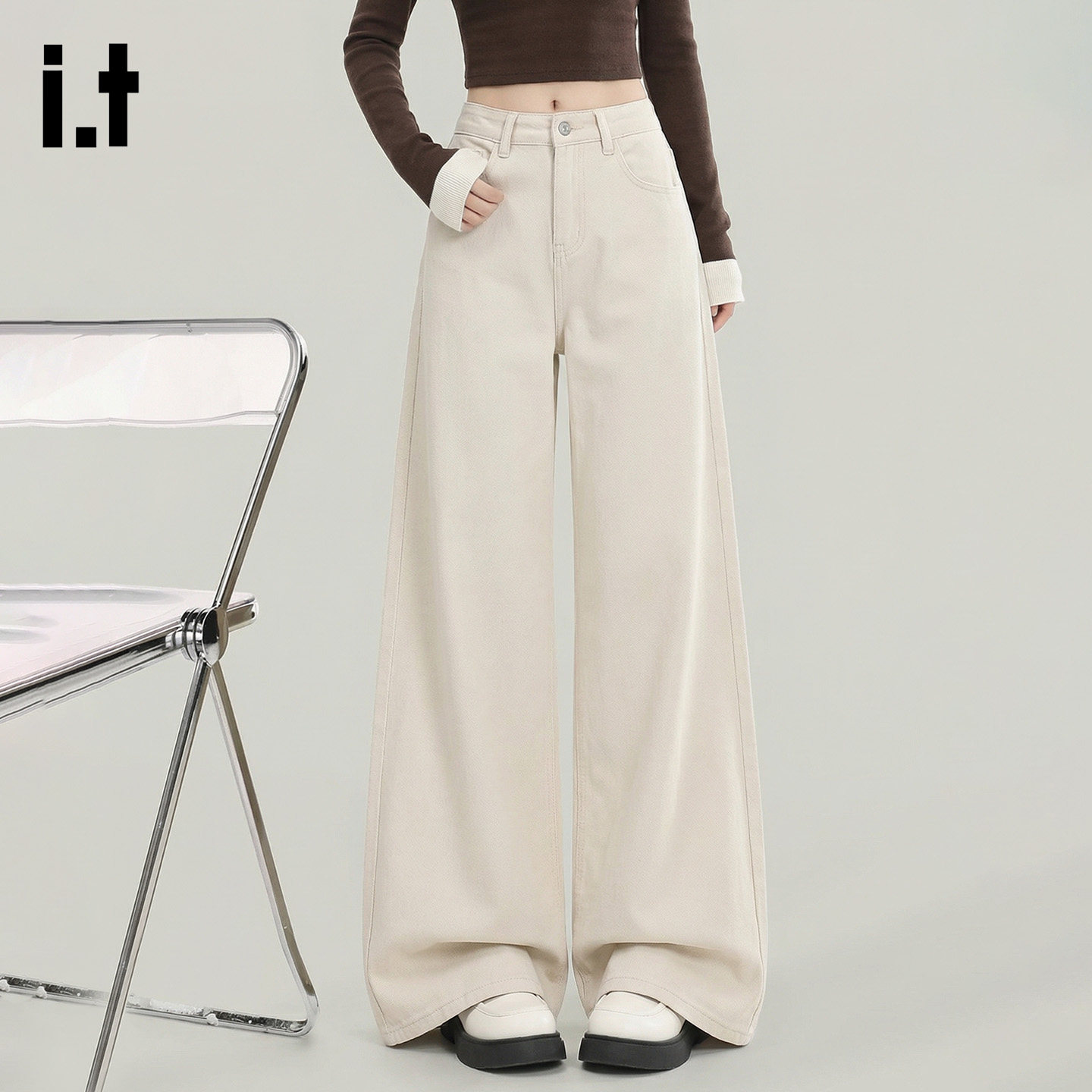 it :5cm/FIVECM美式复古小众牛仔裤阔腿裤春季休闲弯刀裤拖地长裤,女装/女士精品,牛仔裤,淘宝优惠券,粉丝福利购,淘宝优惠卷