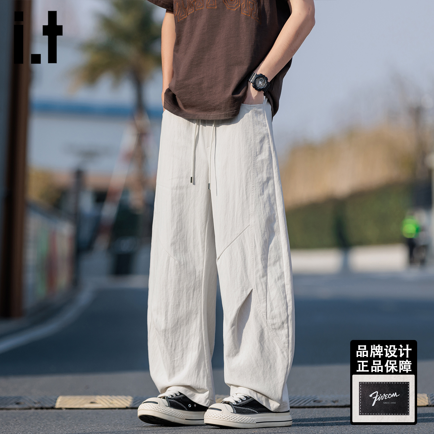 it FIVECM美式伞兵工装裤子男款2026新款夏季薄款直筒宽松休闲裤