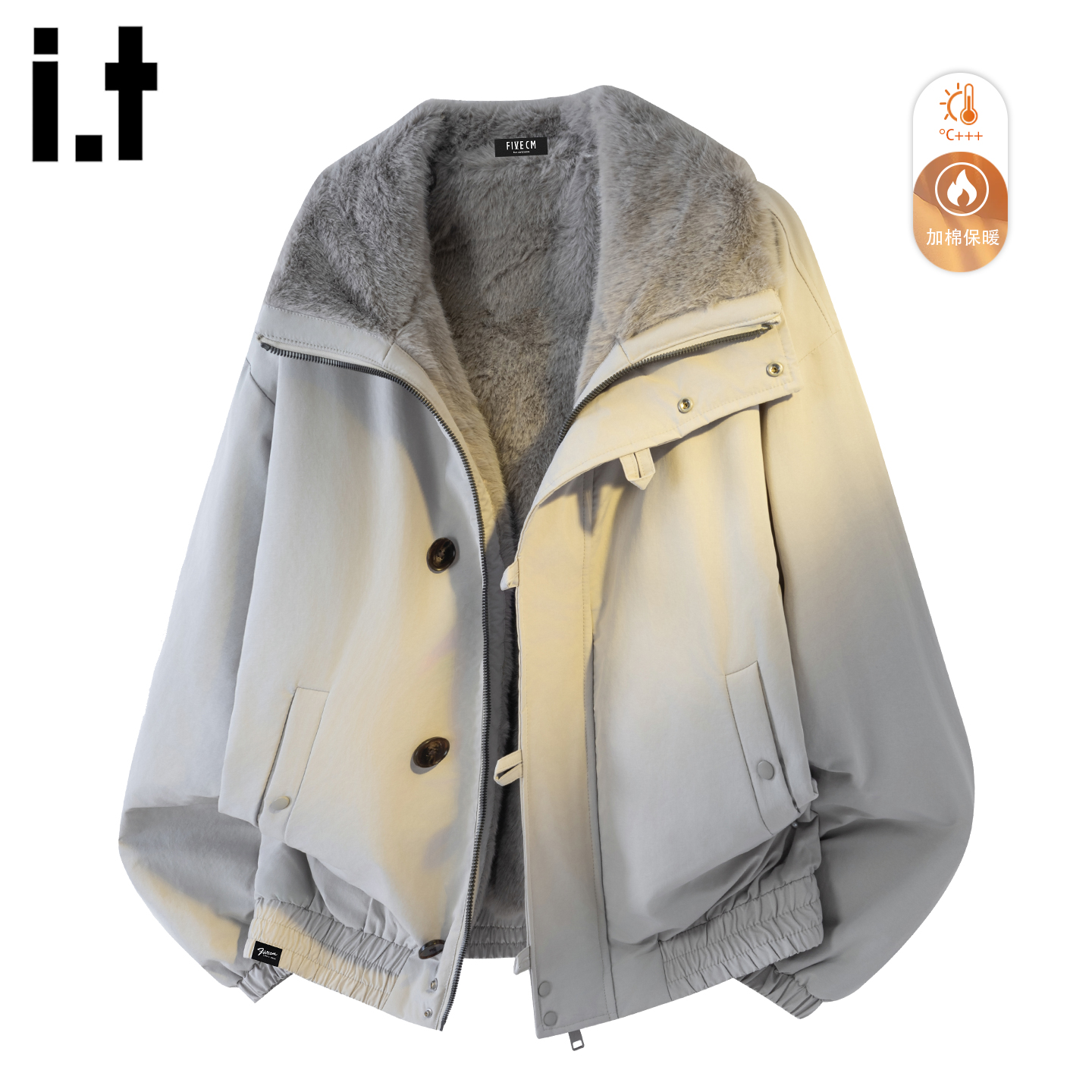 it5cm潮牌座山雕棉服外套