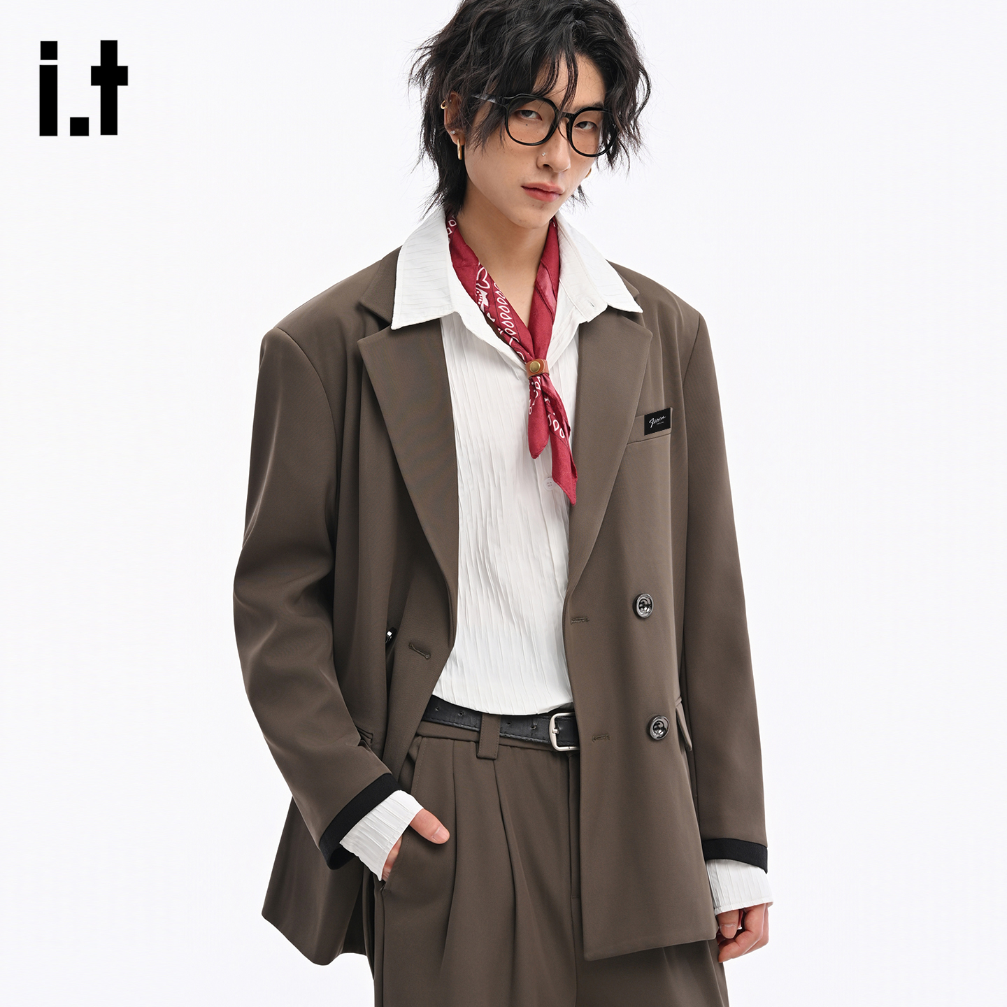 时尚灯芯绒休闲西装外套