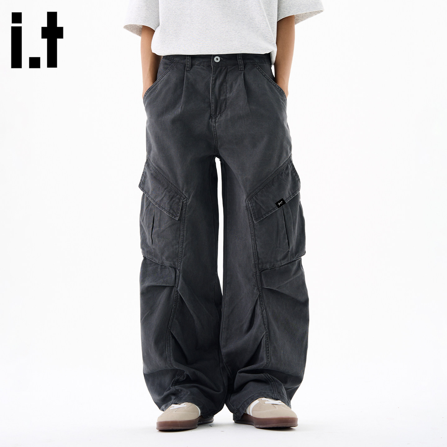 it :5cm/FIVECM美式高街侧边宽松阔腿工装裤男潮牌设计感休闲裤子,男装,休闲裤,淘宝优惠券,粉丝福利购,淘宝优惠卷