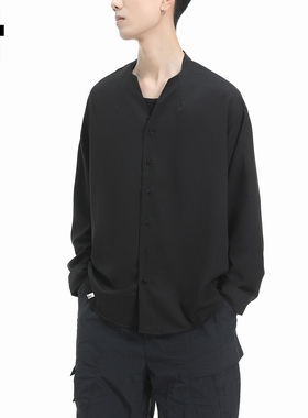 it：5cm/FIVECM夏季V领潮流薄款衬衫男女2025痞帅长袖黑白色衬衣