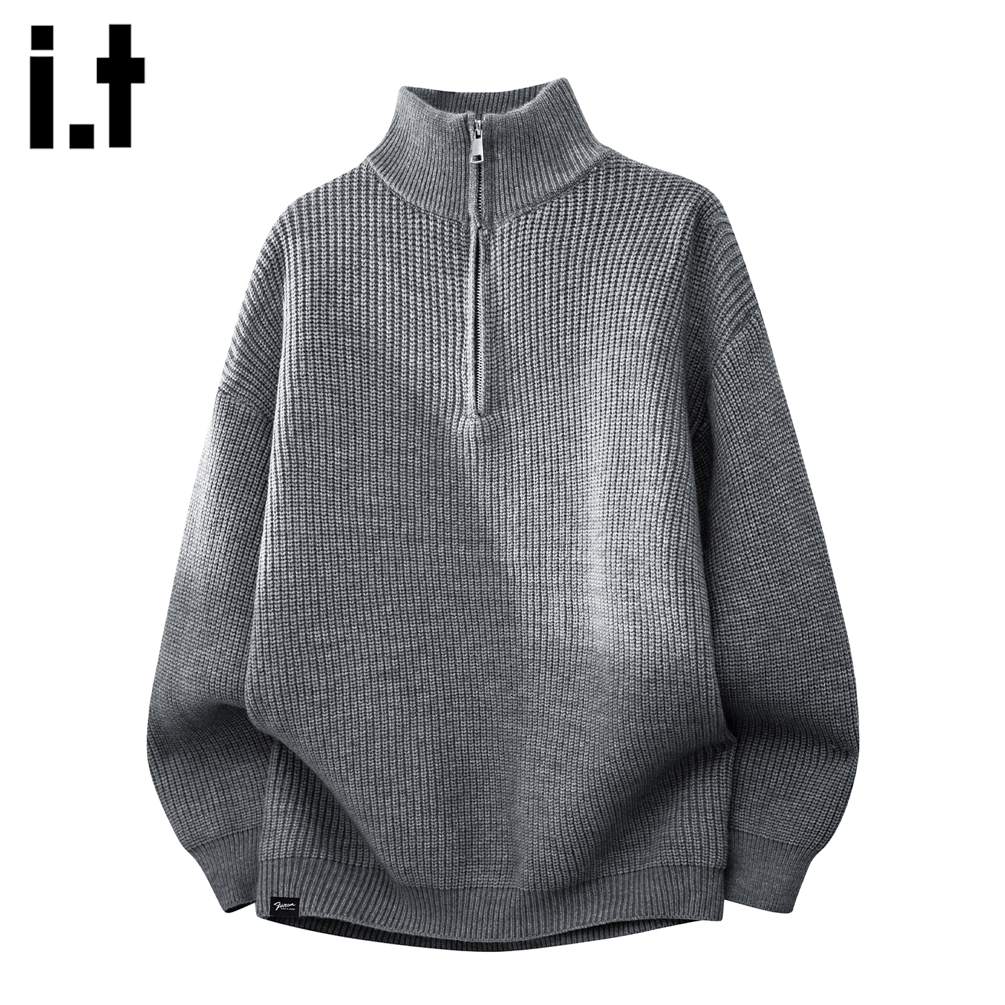 宽松型灰色5cmFIVECM休闲风立领