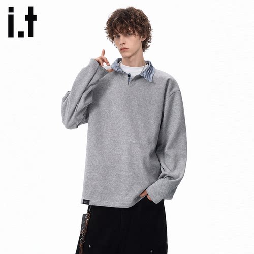 it秋季男士polo衫潮牌宽松卫衣