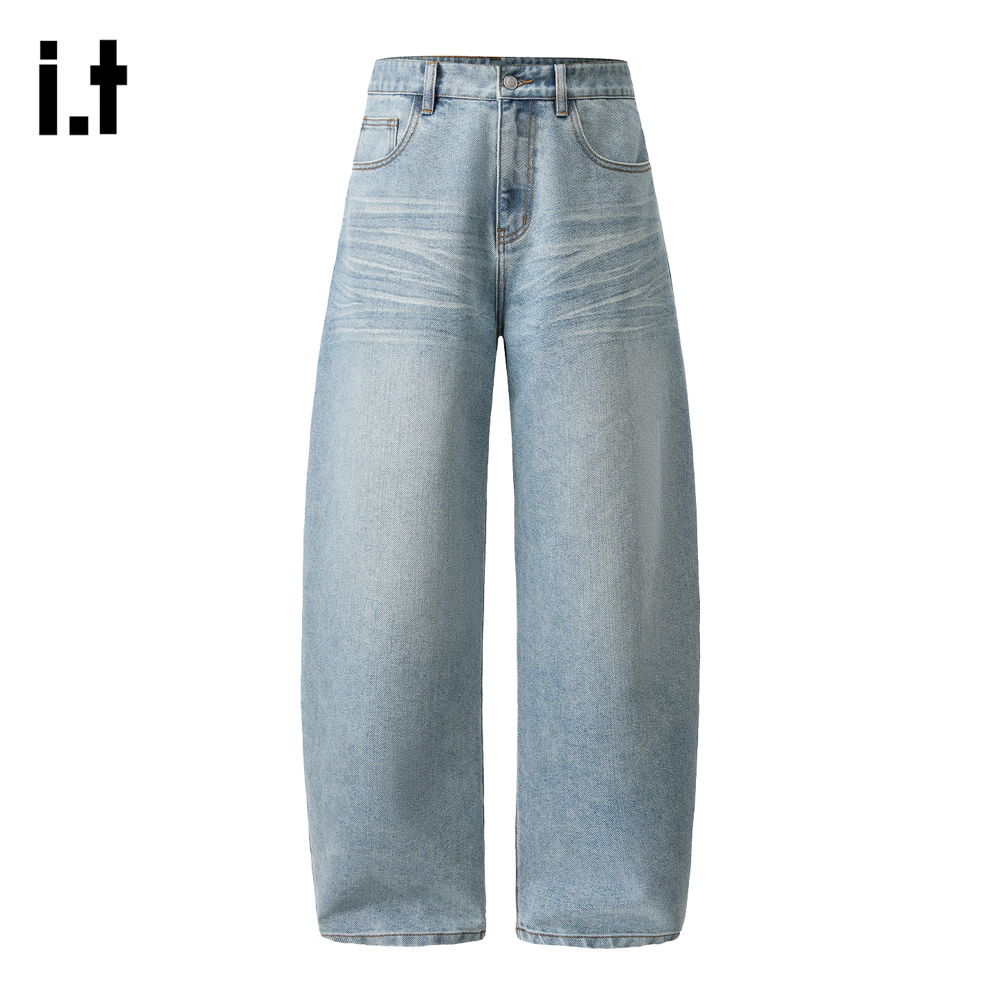 it :5cm/FIVECM弯刀美式牛仔裤春季男士潮牌宽松青年蓝色阔腿长裤