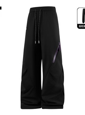 it :5cm/FIVECM黑色软壳冲锋裤户外宽松工装裤男女冬加绒宽松长裤