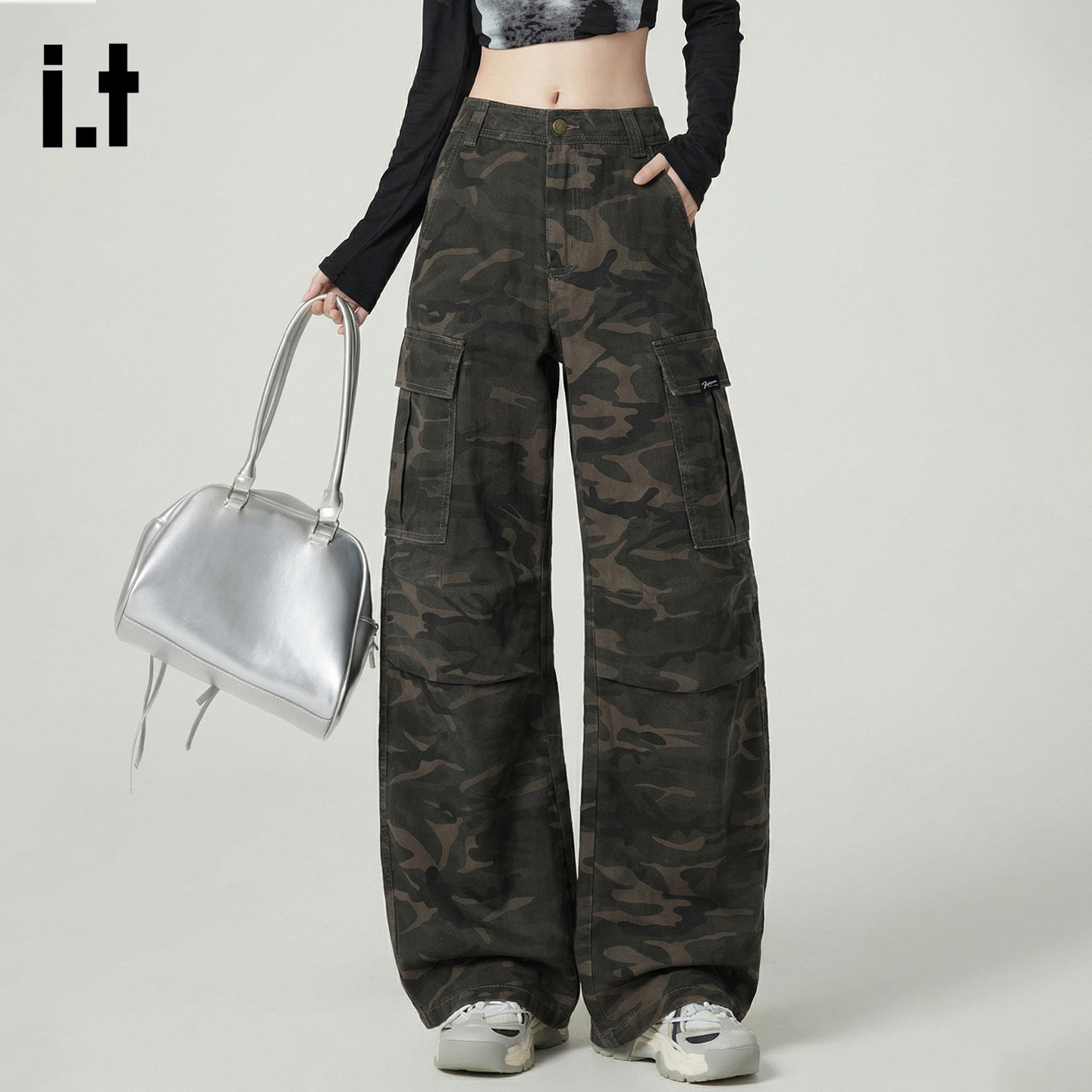 it :5cm/FIVECM美式慵懒松弛感休闲裤女春季新款宽松直筒阔腿裤子,女装/女士精品,休闲裤,淘宝优惠券,粉丝福利购,淘宝优惠卷