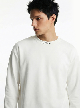 it :5cm/FIVECM潮牌白色圆领长袖T恤男士2026新款休闲宽松打底衫