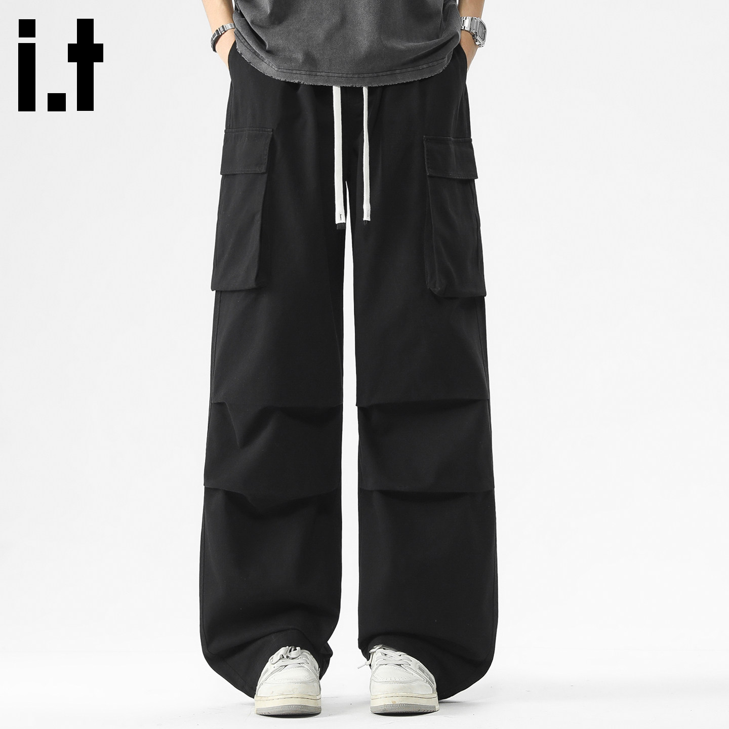 it:5cm/FIVECM纯棉工装休闲裤男款2026夏季新款宽松直筒潮流裤子B